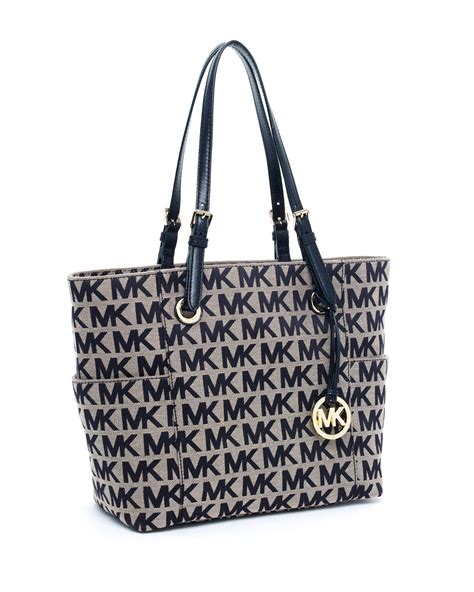 michael kors signature middle zipper shoulder bag|Michael Kors leather tote.